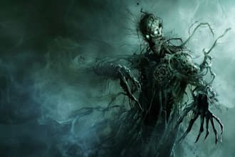 create dark art illustration