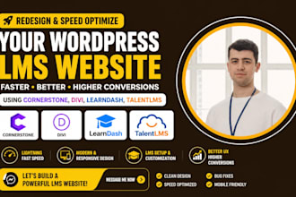 redesign and speed optimize your wordpress lms website using learndash talentlms