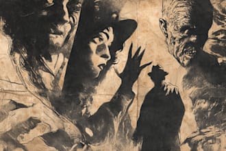 create a vintage horror comics artwork