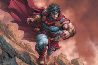 create an amazing superhero or fantasy comic illustration