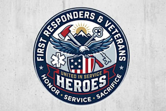 design responder and veteran logo for heroes
