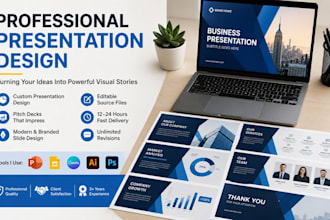design modern, professional custom powerpoint presentation slide deck pitch deck