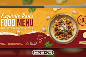 design eye catching restaurant banner design