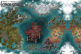 do fantasy city map illustration regional board game cartography dnd world map