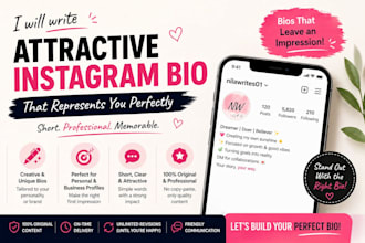 write an attractive instagram bio and engaging captions that feel real