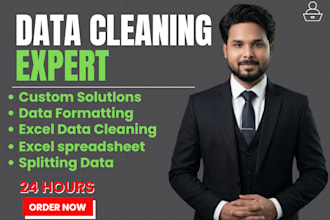 clean, format, merge, split excel data