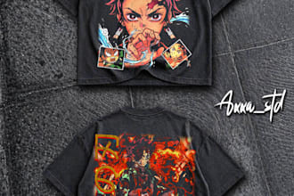 design anime style streetwear t shirt unique and original