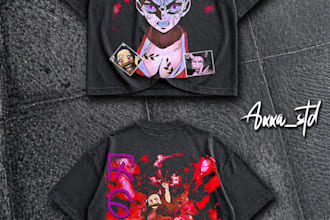 design anime style streetwear t shirt unique and original