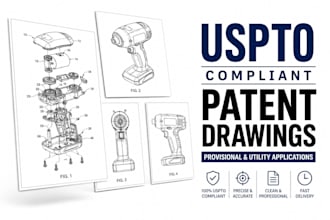 create uspto compliant patent drawings for provisional , utility application