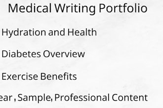 write medical and health article writer in english