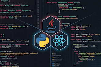 code python, java and react applications, scripts and a website for you