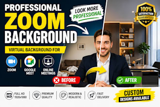 design clean and professional virtual backgrounds for zoom meetings