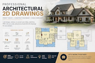 draw architectural floor plans and house permit drawings