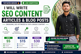 write affiliate blog posts and SEO articles for your website