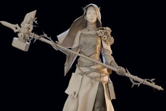 design stylized 3d character in blender or maya for games and animation