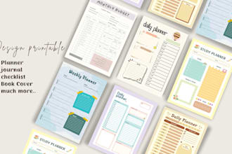 design custom digital and printable planner , notebook and journal