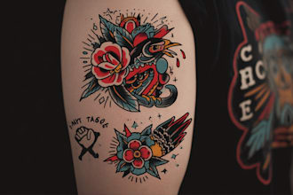 create american traditional tattoo style design