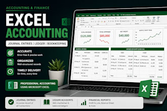 do accounting work in excel including journal entries and ledger