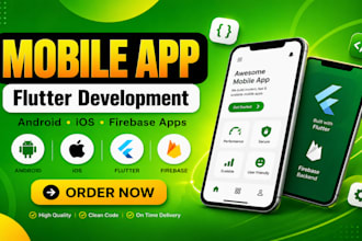 build mobile app development, flutter android ios app with firebase