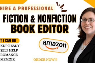 provide developmental edit, fiction book editor, proofread memoir and novel book