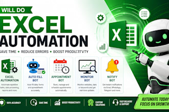 do excel automation, auto fill bot, appointment bot, monitor bot, notify bot