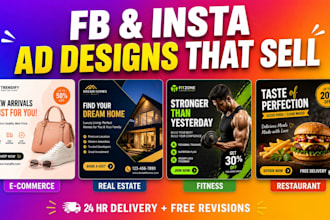 design 3 high converting canva fb and insta ad designs