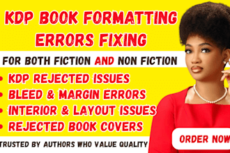 fix amazon kdp rejected book layout formatting issues bleed, margin, cover error