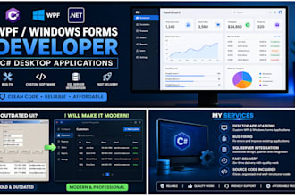 develop wpf desktop application or windows forms software