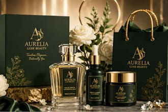 design custom luxury perfume label, logo and box packaging