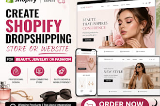 create shopify dropshipping store or website for beauty jewelry or fashion