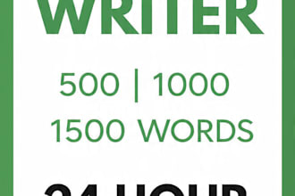 write 500 1000 1500 word SEO blog in 24 hours