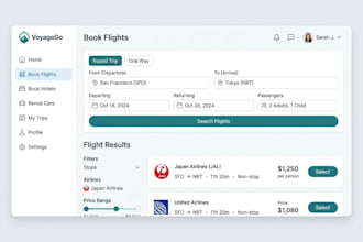create UI UX for booking platforms