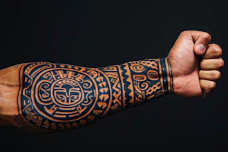 create your custom tribal polynesian tattoo sleeve