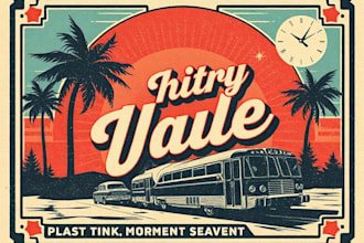 create vintage, retro flyer or poster design