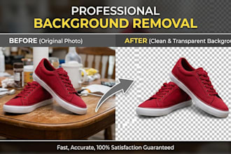 do professional background removal and photo editing