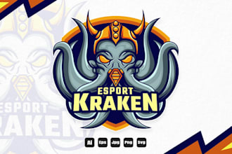 do make an modern creative custom kraken logo