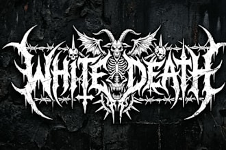 draw metal, brutal, death metal logo for your band, brand