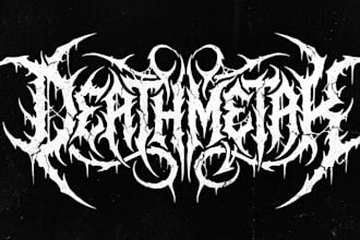 design death metal logo with texture and chrome effect