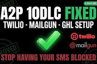 setup gohighlevel a2p 10dlc SMS registration twilio mailgun email, phone setup