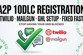 setup gohighlevel a2p 10dlc SMS registration twilio mailgun email, phone setup