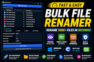 create a fast bulk file renaming desktop app for windows
