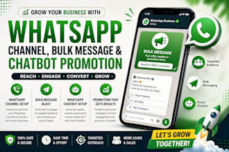 build whatsapp channel, blast whatsapp bulk  message, whatsapp chatbot promotion