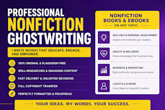 ghostwrite your nonfiction ebook or book professionally