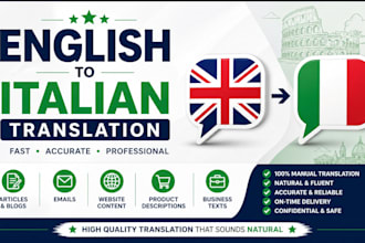 professionally traslate english to italian manually and accurately