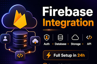build and integrate firebase auth database storage and API for your app