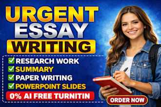 do urgent essay writing on any topic up to 8,10 page 2000,3000 words