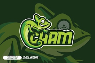 do amazing attractive custom chameleon logo