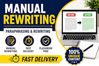 manually rewrite and paraphrase your content professionally