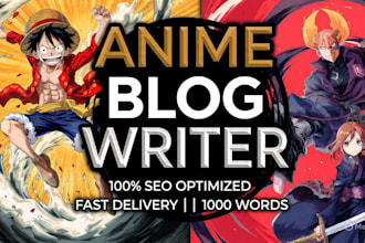 write 1000 word SEO anime blog post or news article