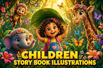do children story book illustration formatting and ebook